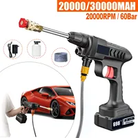 Wireless High Pressure Car Wash Washer Gun 30000mAh 300W 60Bar Foam Generator Water Gun Spray Cleaner Car Washing Machine