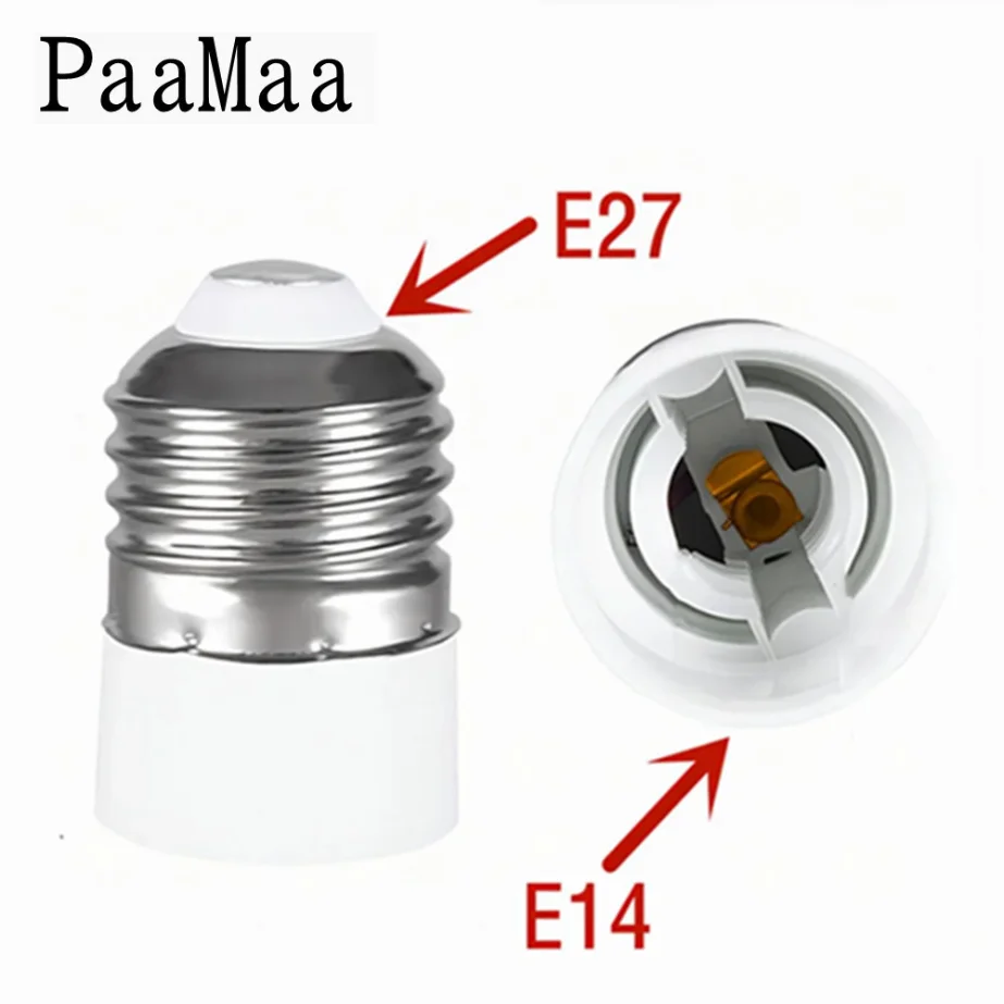 E27 To E14 Light Holder Converter E14 Lamp Socket Adapter E27 Lamp Base Fireproof Material Screw Mouth Lamp Socket Changer