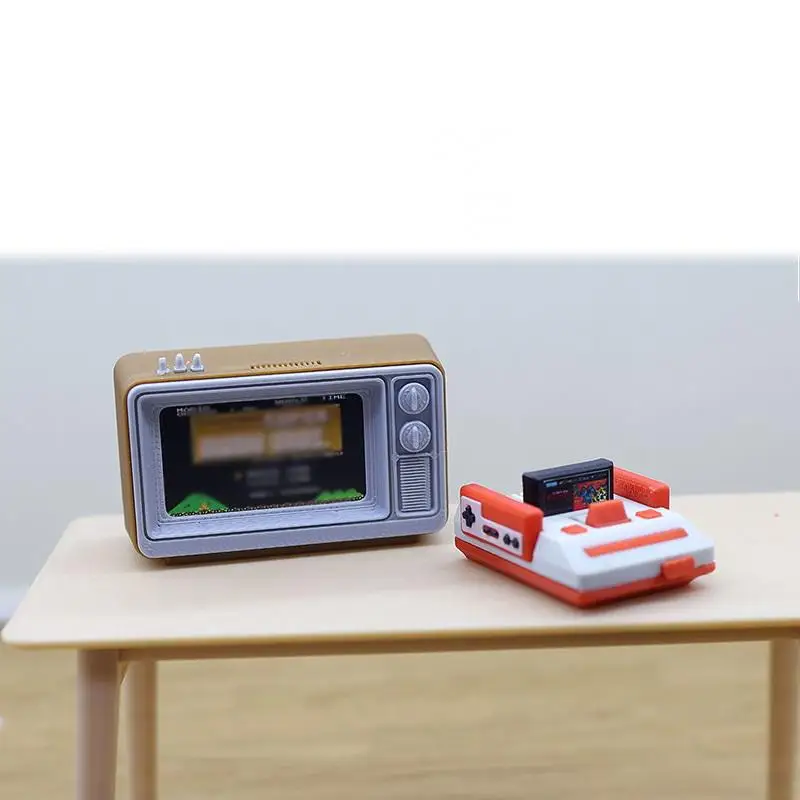 1 peça 1/12 casa de bonecas simulação em miniatura nostálgico modelo de jogo de tv para casa de boneca sala de estar decoração acessórios brinquedos presente
