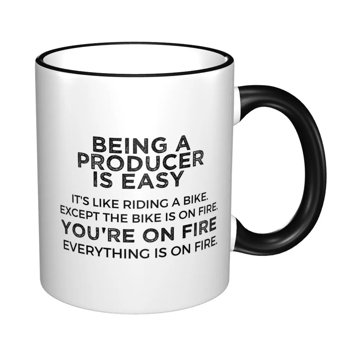 Being A Producer Is Easy It's Like Riding A Bike Mug Funny Ceramic Coffee Cups Tea Mugs Milk Cup Drinkware Gift for Woman Man