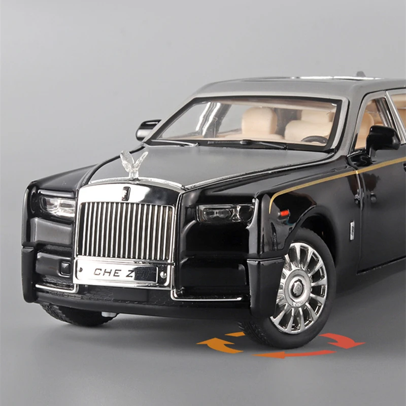 1:24 Rolls Royce Phantom aluminiowy Model samochodu Diecasts i pojazdy zabawkowe metalowy samochód kolekcja modeli symulacja dźwięk światło zabawki