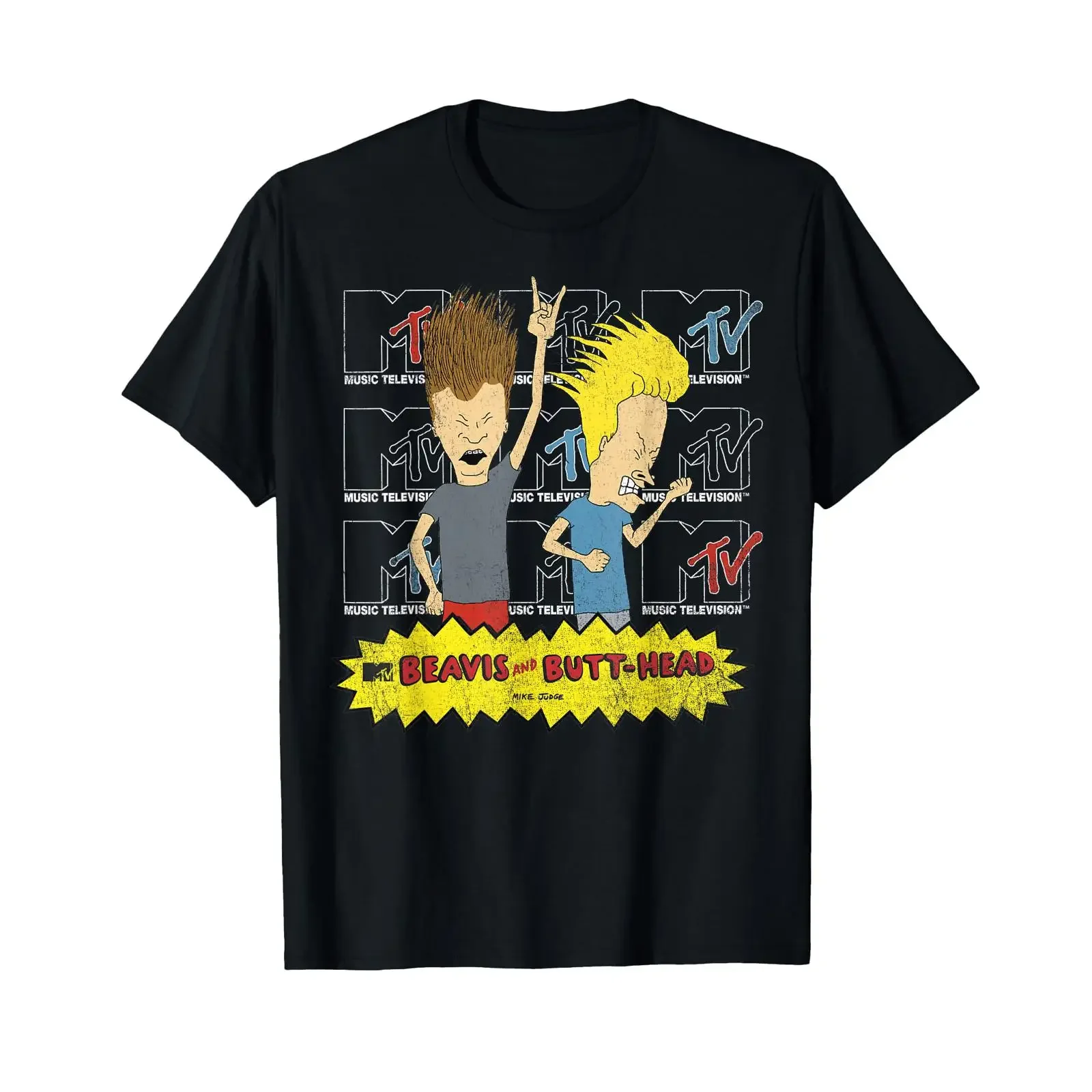 MTV Beavis and Butt Head Rock Out Logos T Shirt vintage Washed homme Top For Everyday Wear Soft streetwear Comfortable Slightly