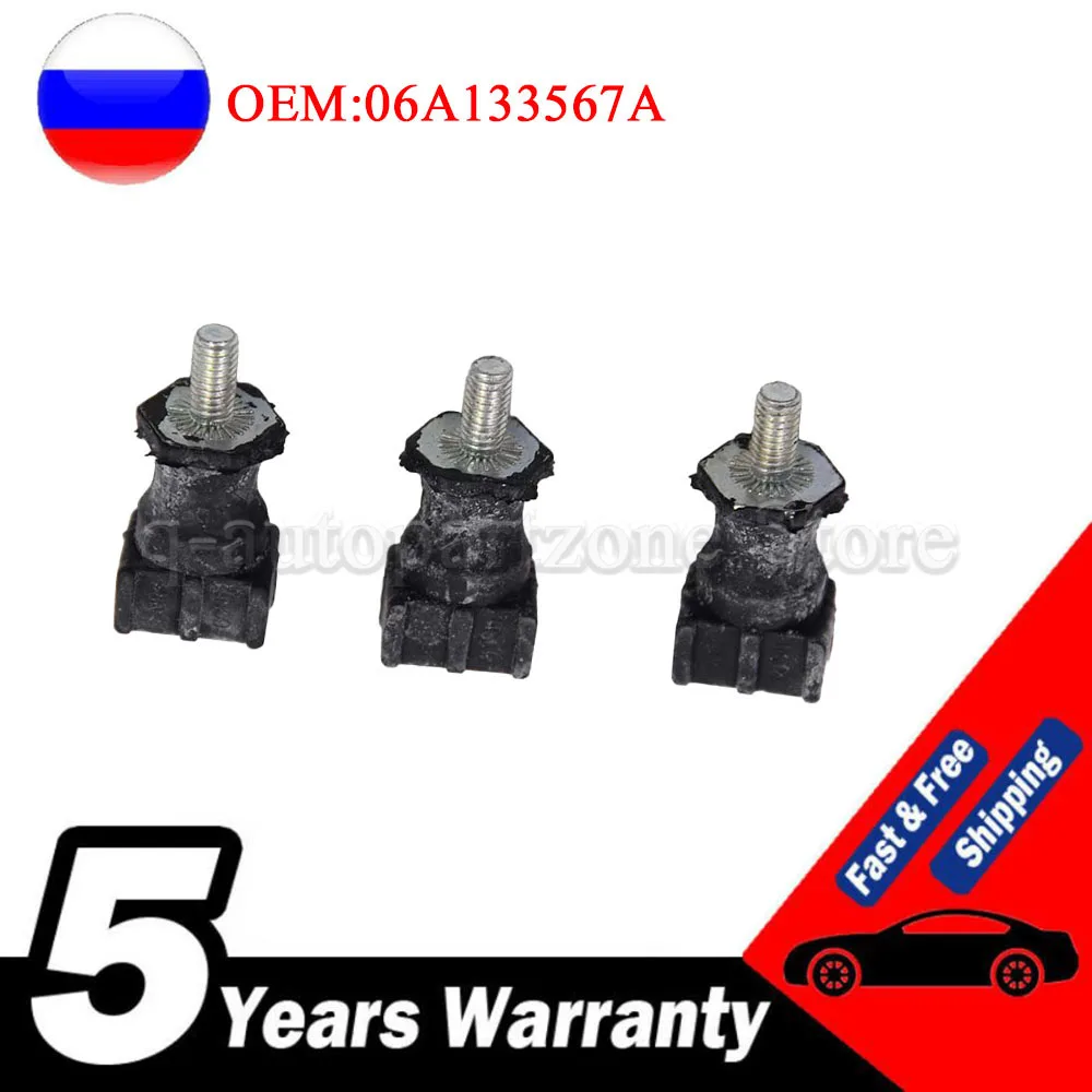 For Beetle Golf MK5 MK6 Passat B5 TT 3 Pcs Secondary Air Pump Rubber Mount A3 06A133567A