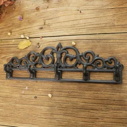 European Vintage Creative Coat Row Hook Cast Iron Hook Black Coat Hook Fitting Room Bathroom Wall Hanging Coat