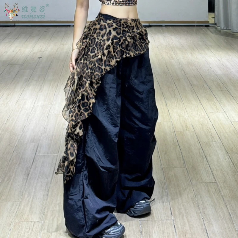 Abbigliamento per danza del ventre per donna Sciarpa per fianchi con stampa leopardata Danza jazz Tenda per scoreggia Sciarpa per pratica di danza orientale per adulti