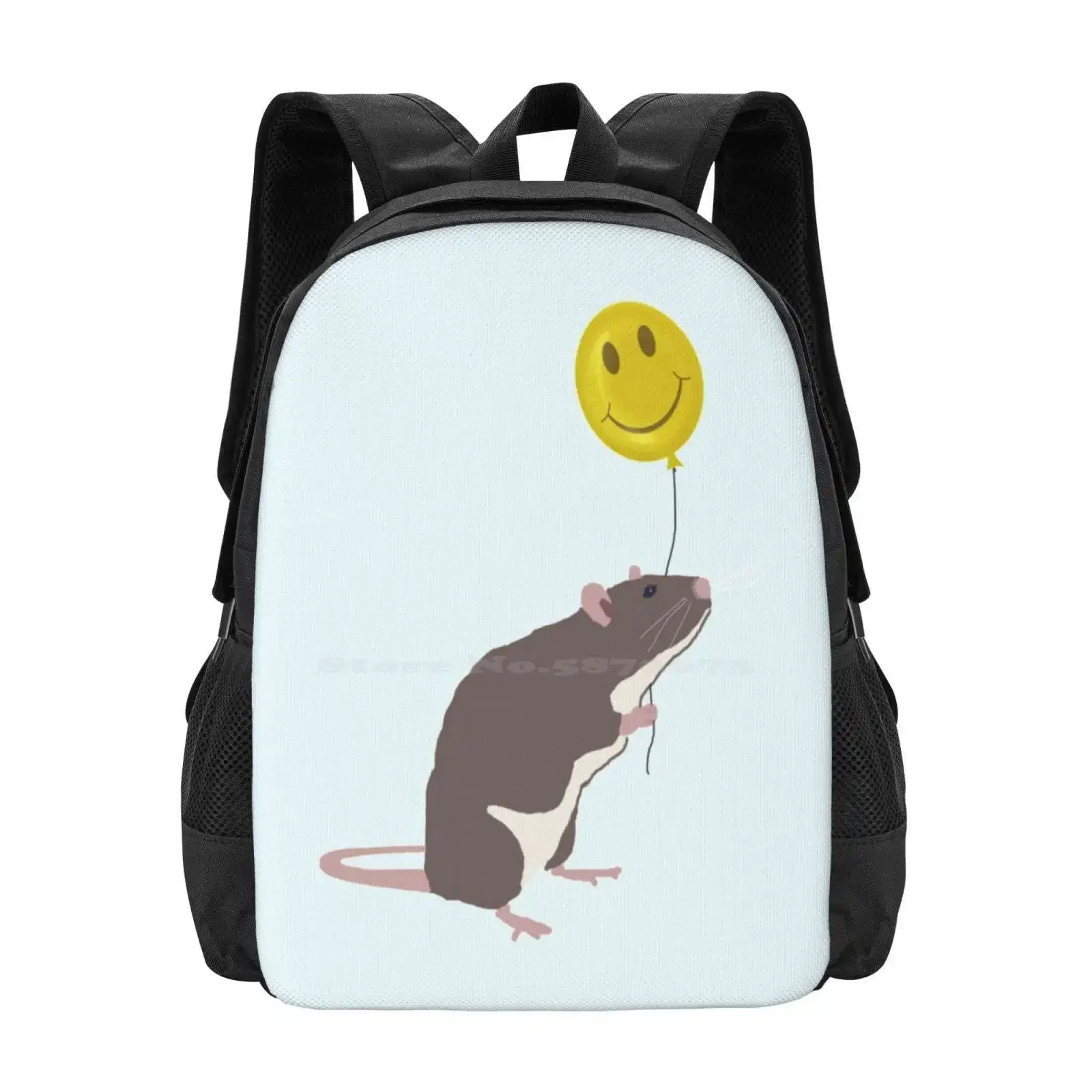 

Rat With A Happy Face Balloon Hot Sale Schoolbag Backpack Fashion Bags Rats Rodents Balloon Rat Backpack New York City Amy