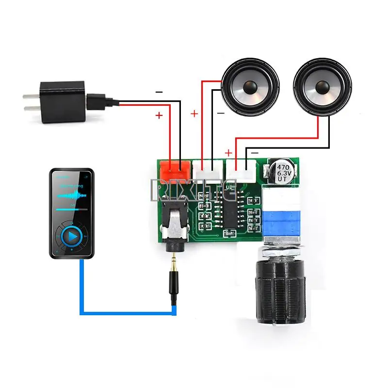 2*3W PAM8403 2.0Ch AUX Mini Digital Dual Channel Audio Amplifier 3W + 3W DIY Speaker USB 5V Small Stereo Amp Amplifier Board