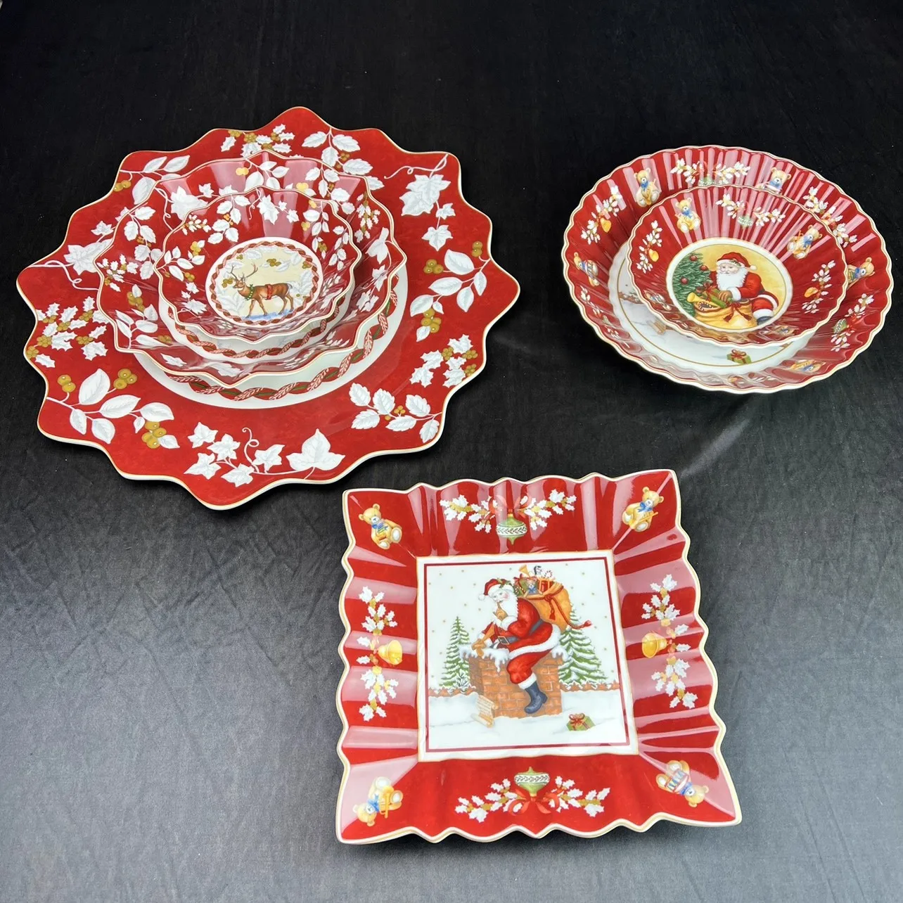 Christmas Tableware Toy Joy Mug Polygonal Bowl Western Plate Coffee Cup Salad Plate 1