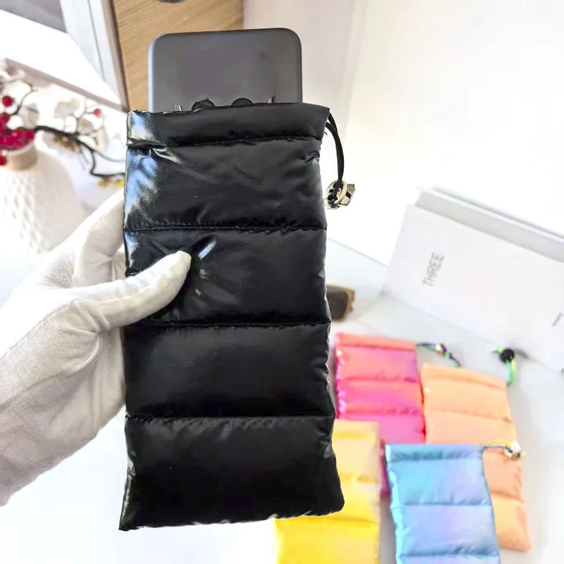 Glasses Bag Leather Sunglasses Pouch Eyewear Cases Microfiber Mobile Phone Bag For Outdoor Travel Wireless Earbuds Storage