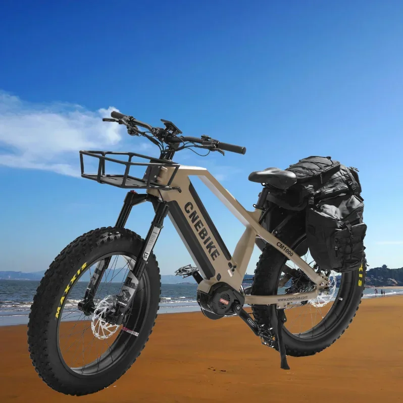 26''*4.8 Hardtail 1000w Mid Drive Fat Mountain Ebike Dual 48V 15Ah Lithium Battery E-bicycle Long Range Electric Hybrid Bike