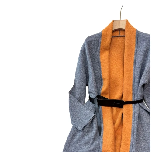 Double-Sided Color Non-Button Mid-Long Cardigan Wool Coat Wool Cardigan Coat Three Colors  sueter cardigan feminino  cardigan 