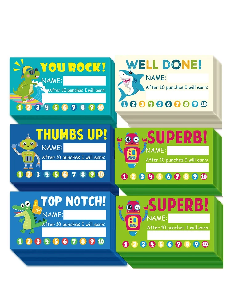 学校のロイヤルペニーリワード教室、実用的な教師パンチカード、耐久性のある紙の管理、行動、巨大な報酬、300個