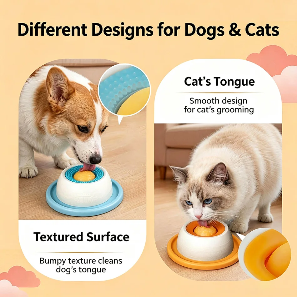 2026 New Non-Slip Pet Licking Bowl with Slow Food Design Educational Toy for Dogs/Cats Fun And Engaging Feeding Solution view 5