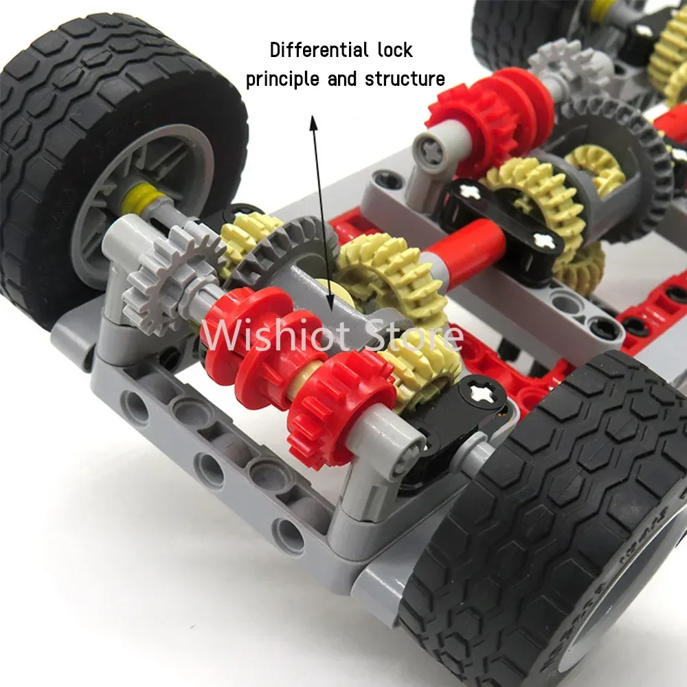 Motor de potencia azul para coche, Control por aplicación recargable para bloques de construcción, modificación de coche, 154 piezas, MOC