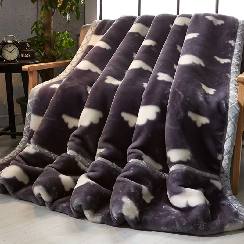 

2024 New Thickened Raschel Blanket Winter Thermal Blanket Flannel Blanket Sheet Double Antistatic