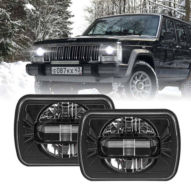 

7x6" 5x7" Universal Car LED Headlight For Toyota 95-97 Tacoma 88-95 Pickup eep Wrangler YJ Cherokee XJ H4 Waterproof Headlamp