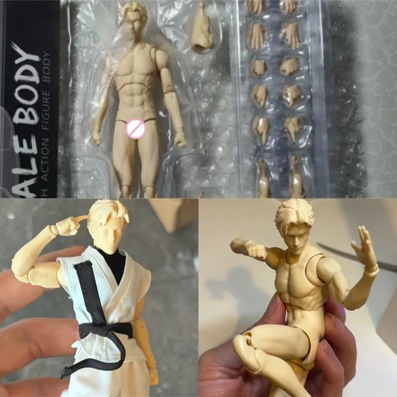 

In Stock MF001 1/12 Scale Action Figure White/Yellow Skin Lean Male Flexible Joint Body Model 162mm Male Soldier Body Dolls