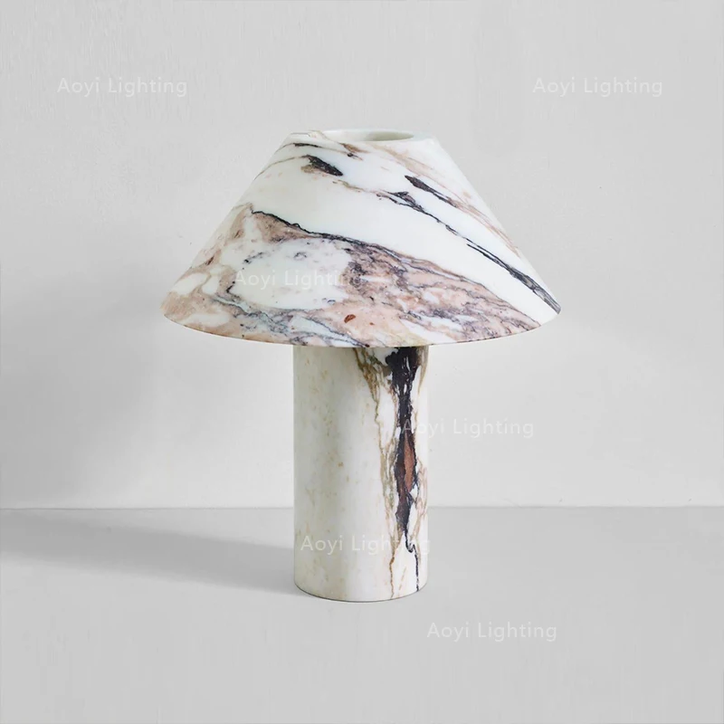 Modern luxury indoor villa bedroom luminous table lamp cordless marble body environmentally friendly flexible simple