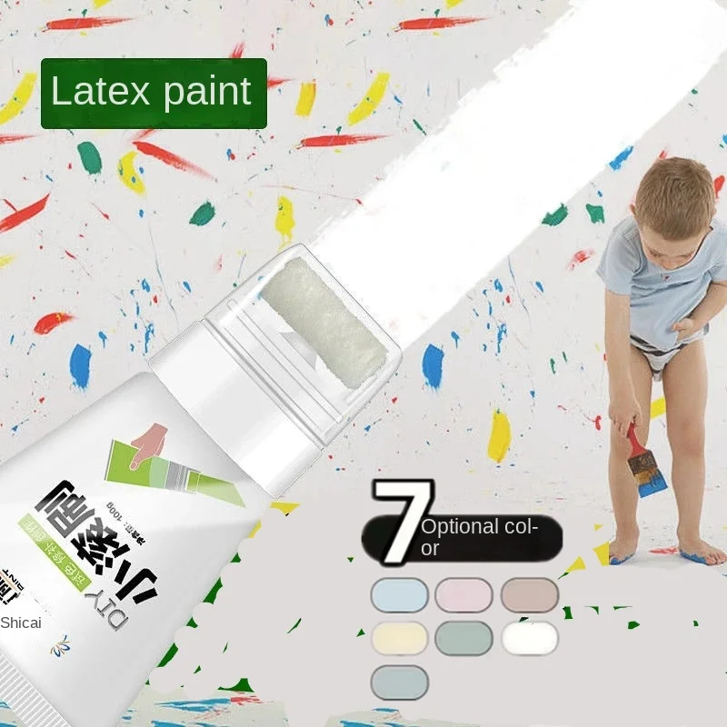 100g  7 colors  Wall Small Roller Brush Paint Interior Wall Repair Household Wall Graffiti Repair Environmental Protection Paint