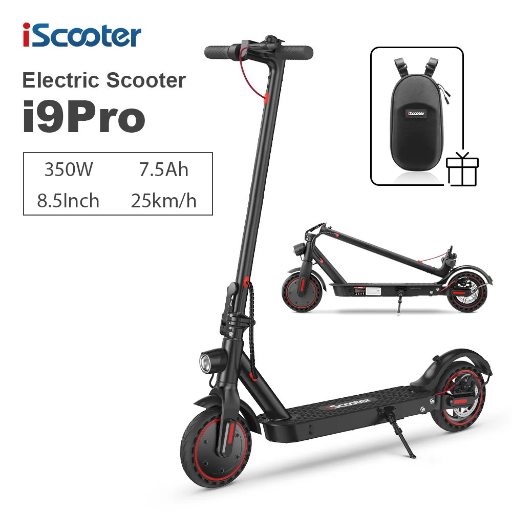 iScooter i9pro Electric Scooter 350W 7.5Ah Powerful Electric Kick Scooter 30km Max Range 30km/h Speed Electric eScooter With APP