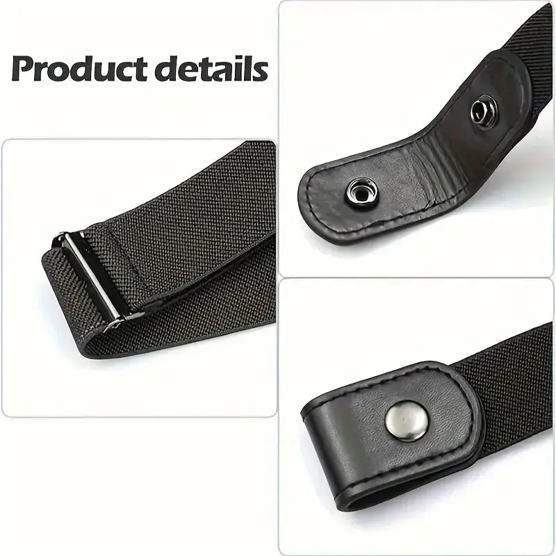 1pc Trendy No Buckle Elastic Waist Belt For Men - Adjustable And Comfortable Solution For Jeans