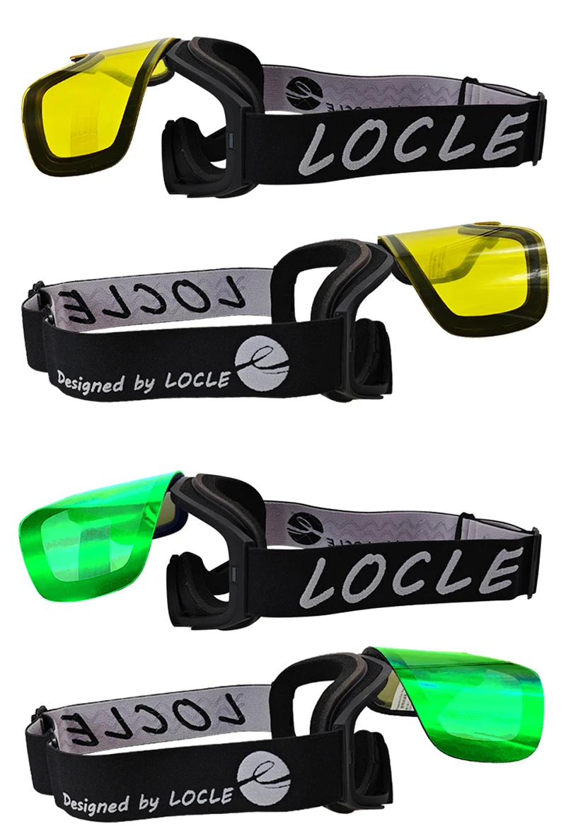 LOCLE Magnetische Skibrille Männer Frauen Doppelschichten Flip Up Snowboard Maske Skibrillen Antibeschlag OTG Motorrad Schneemobil Brille – Detail 8
