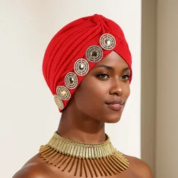 Turban indien en diamant pour femme musulmane, écharpe de sauna, bonnet, casquettes africaines, couvre-chef féminin, chapeau à la mode