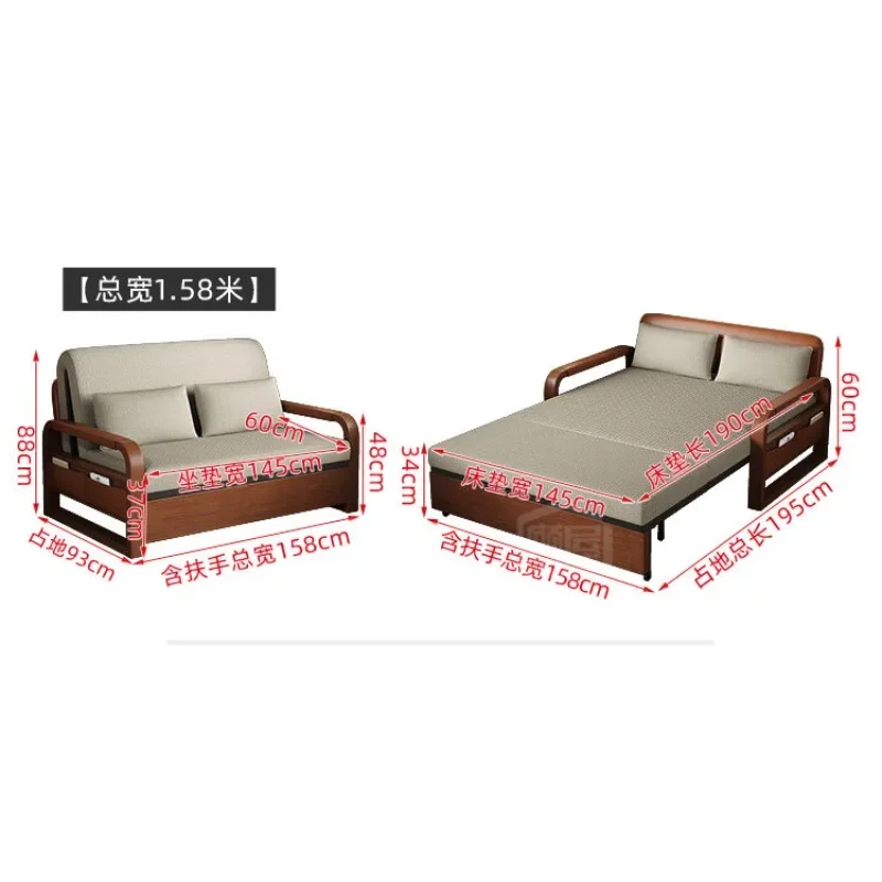 Single sofa bed folding dual-purpose 2026 long-term sleeping small apartment push-pull telescopic multi-functional sofa