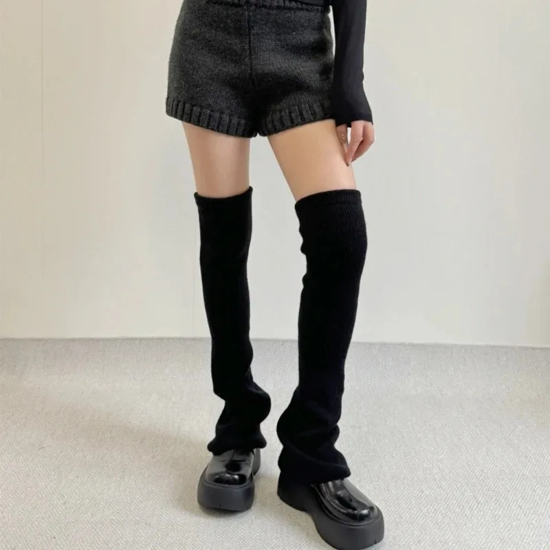 Womens Girls Lovely Leg Warmers Knitted Flared Leg Sleeves Goth Crochet Baggy Cuffs Ankle Heap Socks Tigh High Socks