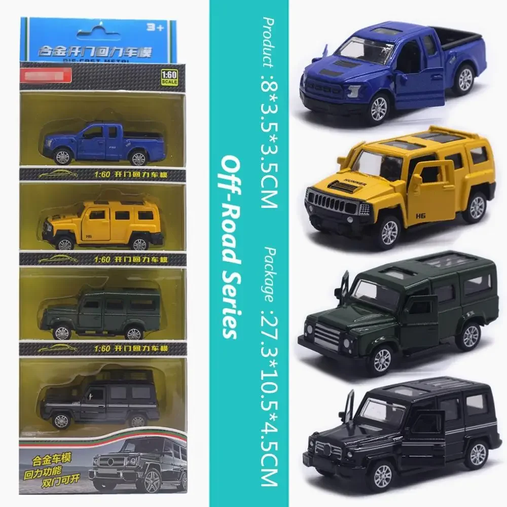 Diecast Schaal 1:60 Pull Back Legering Speelgoed Auto Model Metalen Simulatie SUV Sport Racewagen Model Set Kids Hot Sales Speelgoed voor Jongens