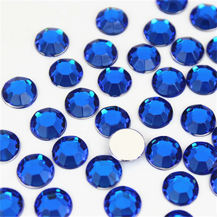 Cong Shao 100pcs 12mm Colorful Round Stones And Crystals Flatback Acrylic Rhinestone Trim Scrapbook Wedding Dress Button ZZ139