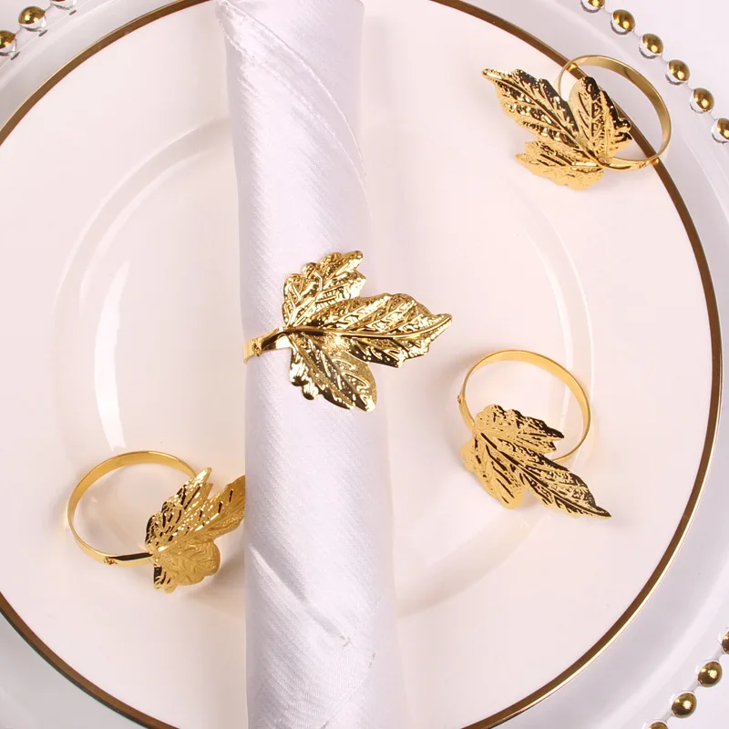 6pcs Gold Ring Napkin Rings Napkin Holders For Decoration Wedding Party Thanksgiving Christmas Holiday Table Decoration