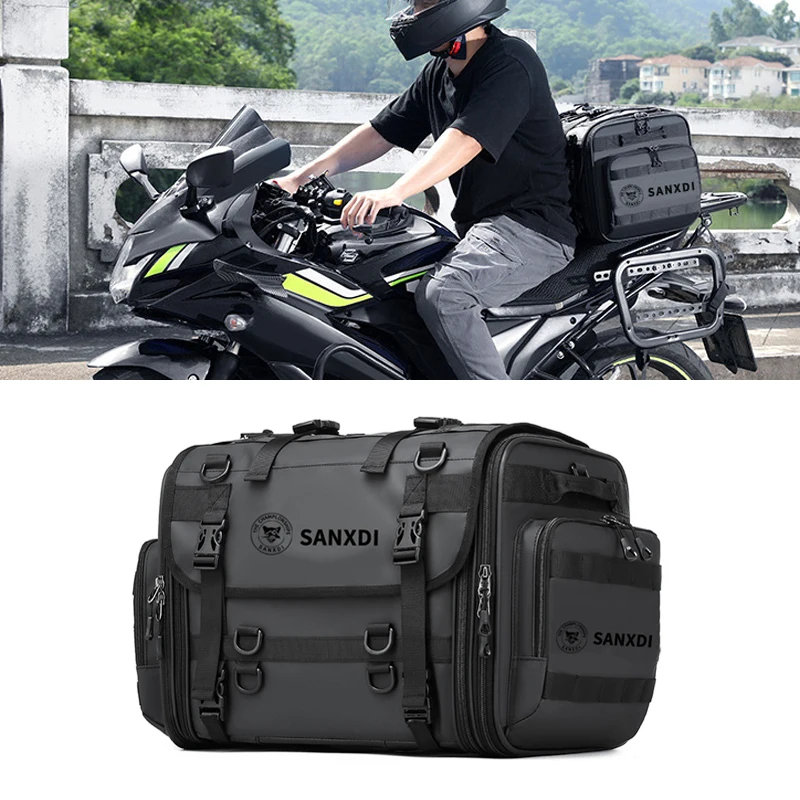 

Motorcycle Tail Bag 40L/60L Waterproof Expandable Motorcycle Bag Large Capacity Travel Motorcycle Rack Bags