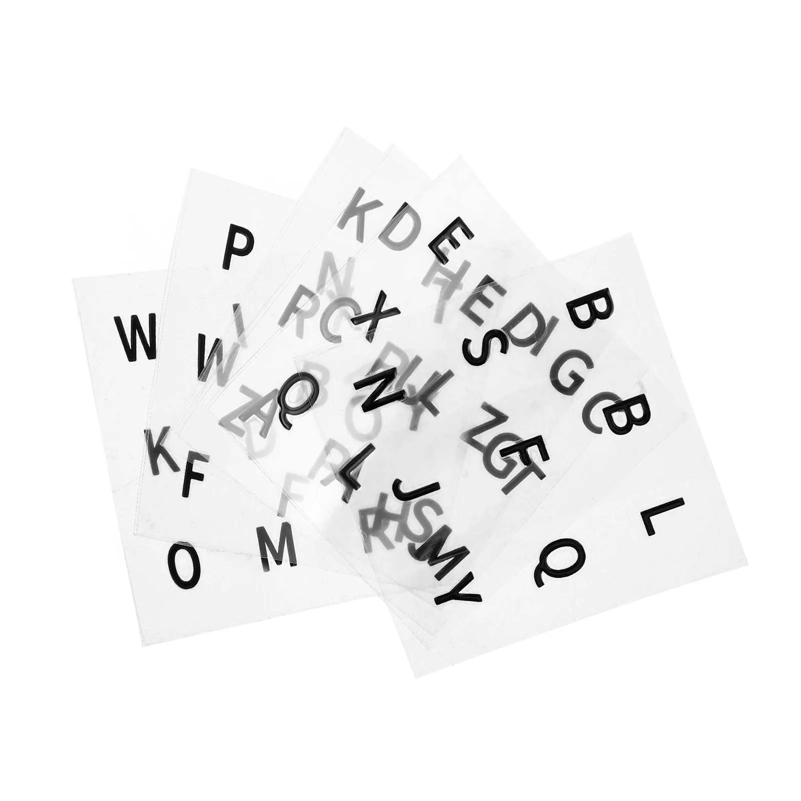 6개 6장 대형 인쇄 볼록 알파벳 퍼즐 큐브 스티커 PVC 영어 문자 저시력용 보조 스티커