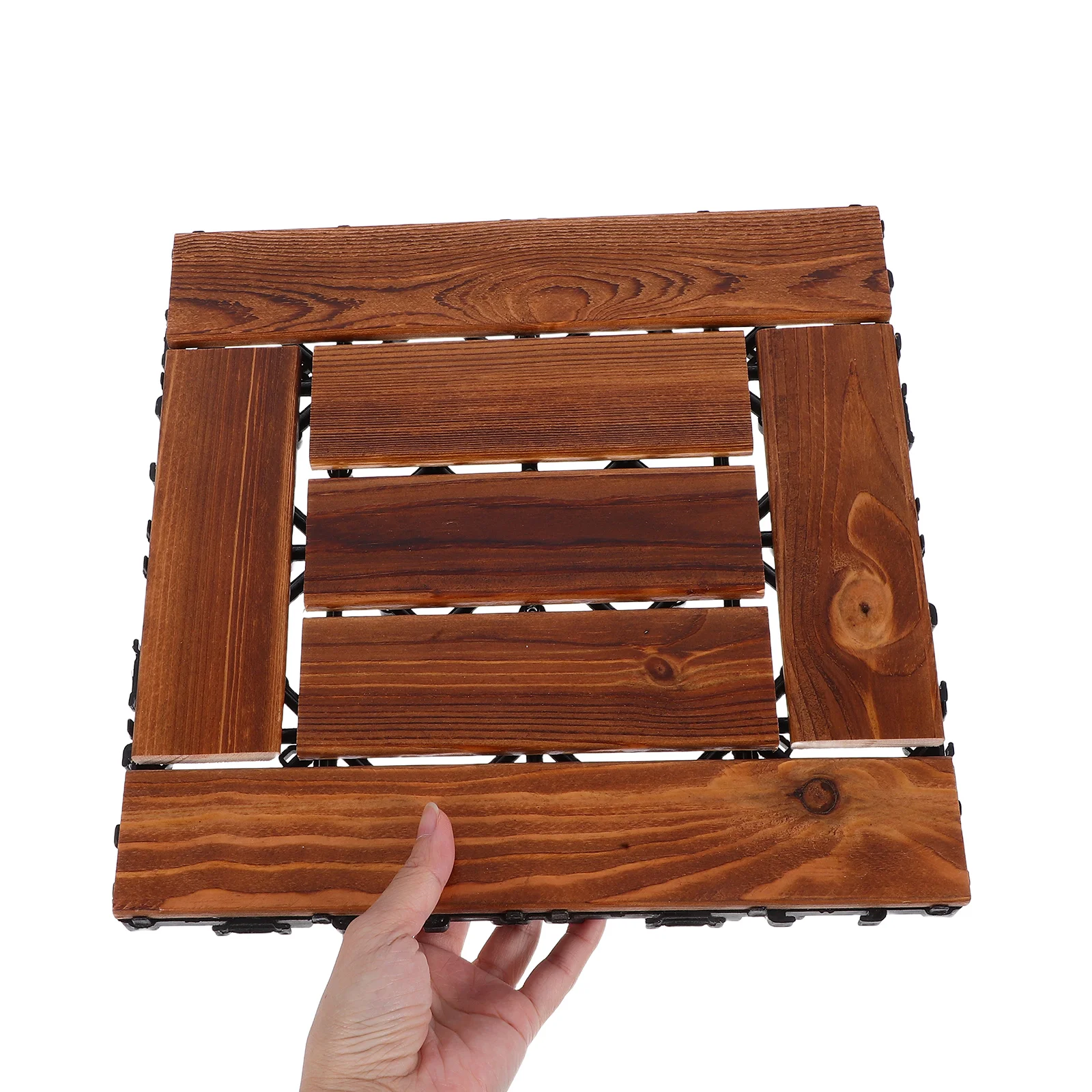 

Anti-corrosion Carbonized Wood Flooring Garden Interlocking Tiles Stripe Decking Boards Balcony Wooden Outdoor