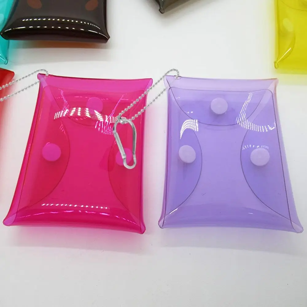 Многофункциональный кошелек для монет из ПВХ, прозрачный с пряжкой, брелок-подвеска, водонепроницаемый квадратный чехол-органайзер