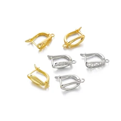 10Pcs/lot French Earring Hooks Lever Back Open Loop Ear Clasps Settings For DIY Jewelry Making Findings Accessories Supplies