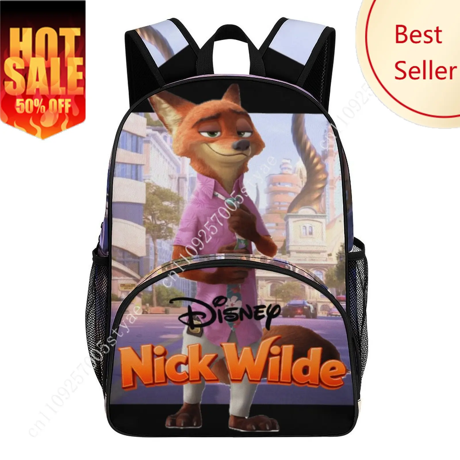 

Nick Wilde Large Capacity Backpack Disney Cartoon Decorate Fabric Bags Design Your Photo Logo Text Party Holiday Custom Gifts