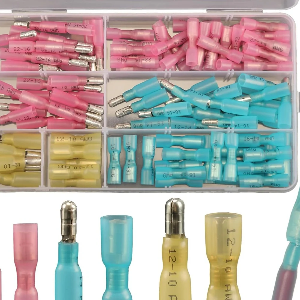 

110 шт. 22-10AWG водонепроницаемые пулевые клеммы, разъемы, женские и мужские обжимные клеммы для проводов, пулевые клеммы морского класса