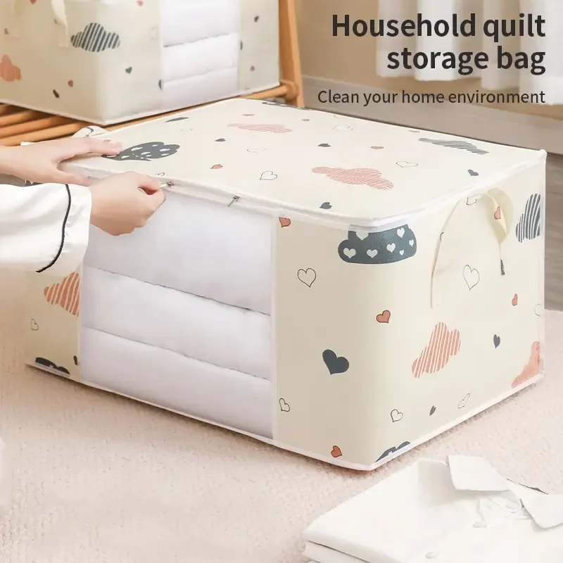 1PCS Storage Bag Clothes Blanket Quilt Sweater Foldable Organizer Box Durable Cartoon Print Winter Clothes Cabinet