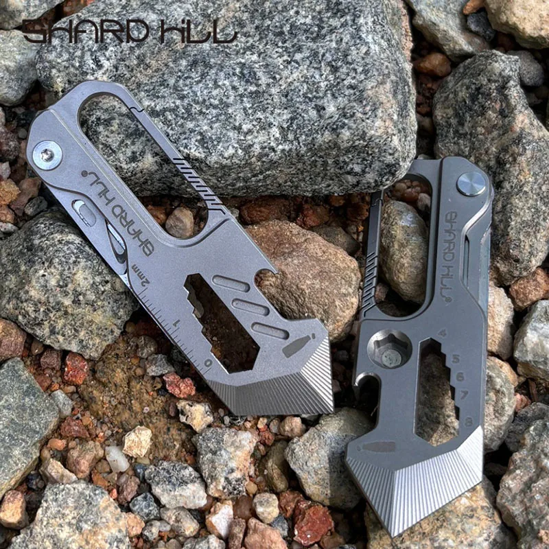 CT4 titanium alloy Multifunctional Outdoor survival tools keychain Portable EDC wrench Crowbar Toy Gifts for Men