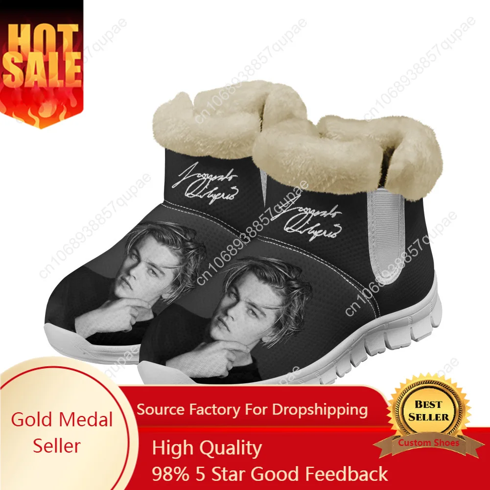 

Leonardo DiCaprio Snow Boots American Actor Mens Womens Teenager Shoe Keep Warm Casual Lightweight Couple Sports Custom Sneakers