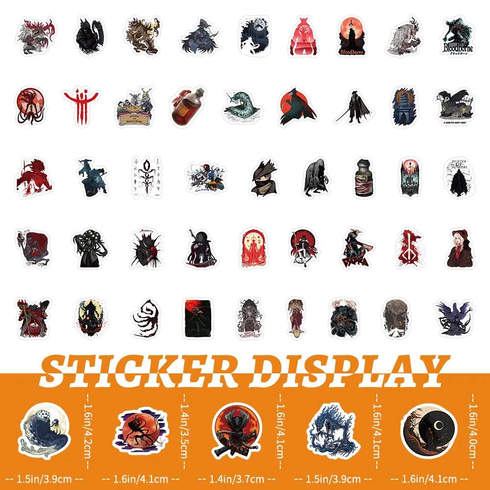 10/30/50/100PCS Bloodborne Role Play Game Stickers Suitcase Scrapbooking Laptop Stationery Toy Sticker