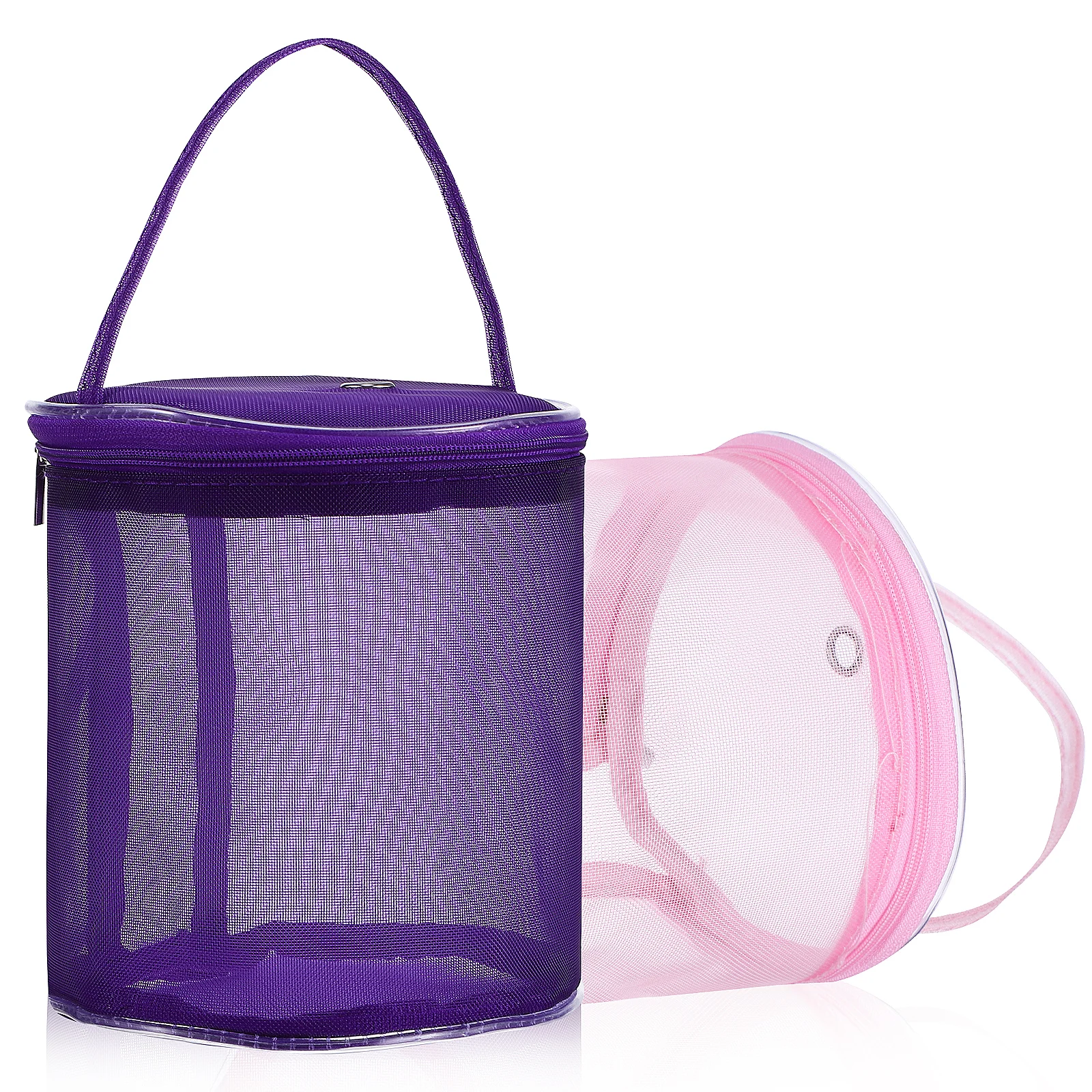 

2 Pcs Crochet Hook Yarn Storage Organizer Large Capacity Mesh Design Long Lasting Use Knitting Bag Portable Holder