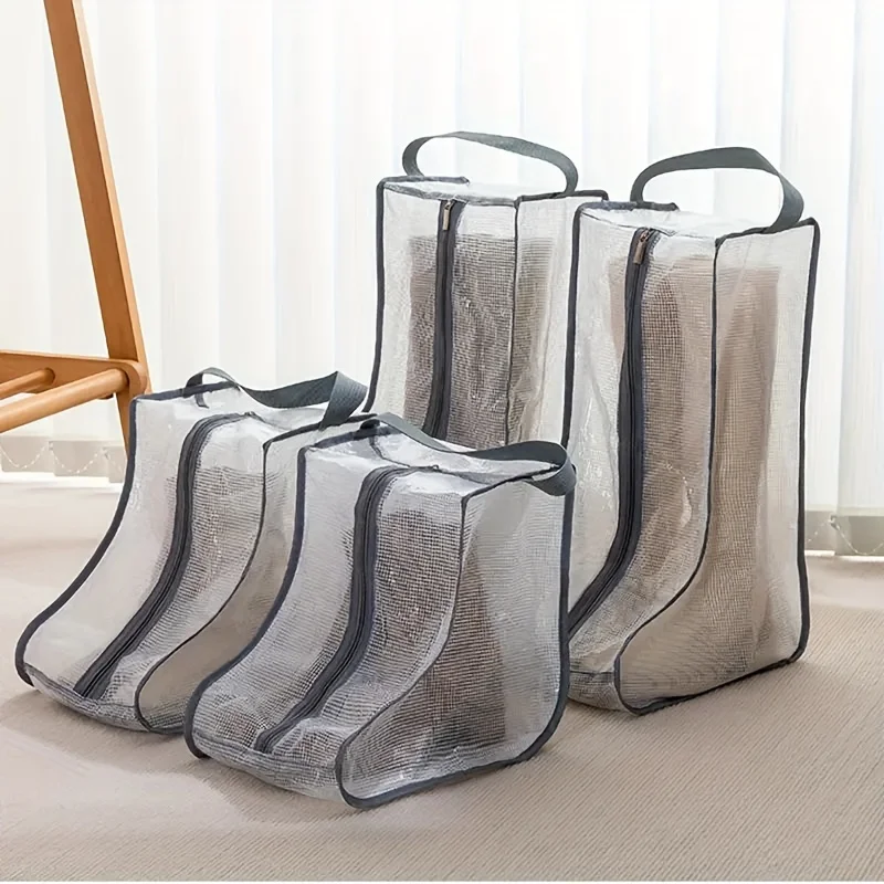2-pack Waterproof Boot  bags, Nylon Dustproof Travel Shoe organizer with Handles, Portable men & women Shoes packing Pouch for
