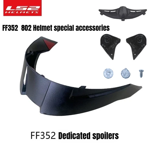 Imagen 1 del producto Original LS2 FF352 alerón para casco de motocicleta FF802 accesorios especiales ala trasera negra Original genuino