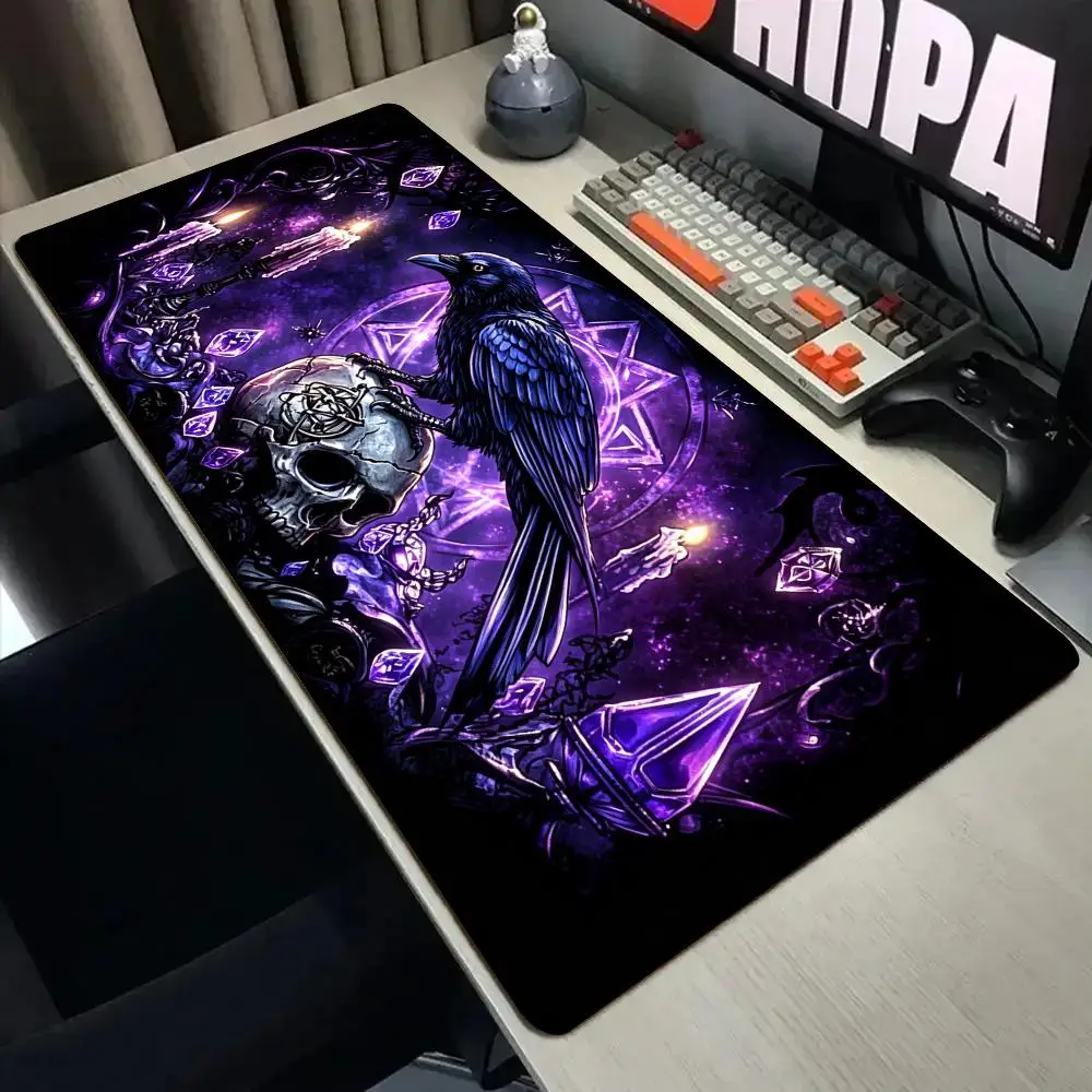 Mysterious Altar Raven Mouse Pad Desk Mat with Stitched Edge XXL Mousepads Rubber Anti-slip Gamer Keyboard Rug Gaming Mats