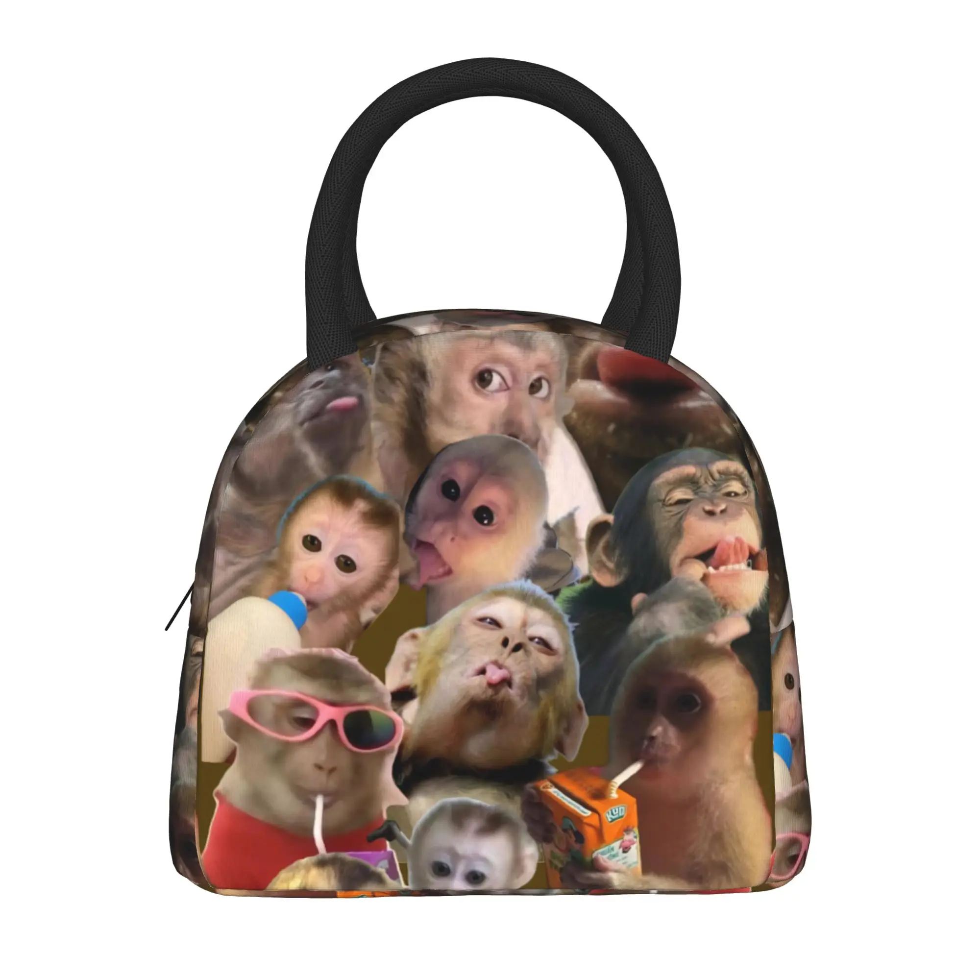 Insulated Lunch Box Funny Monkey Cartoon Merch Lunch Food Box Y2K Cooler Thermal Lunch Box For School