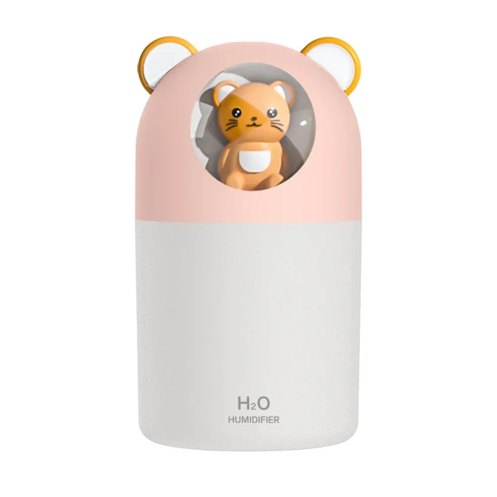 رذاذ سعة كبيرة USB ضوء ليلي صامت صغير لتنقية الهواء المرطب لملحقات أداة تحسين المنزل في المخزون