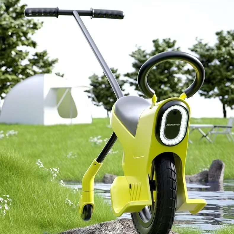 Parent-Child Unicycle with Auxiliary Wheel Baby Walker - Outdoor Play Camping Trolley Light Travel Children's Rolling Cart